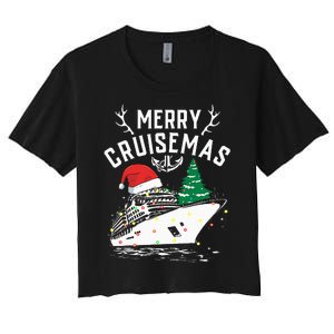 Merry Cruisemas Cruise Ship Family Christmas Funny Women's Crop Top Tee