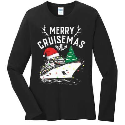 Merry Cruisemas Cruise Ship Family Christmas Funny Ladies Long Sleeve Shirt