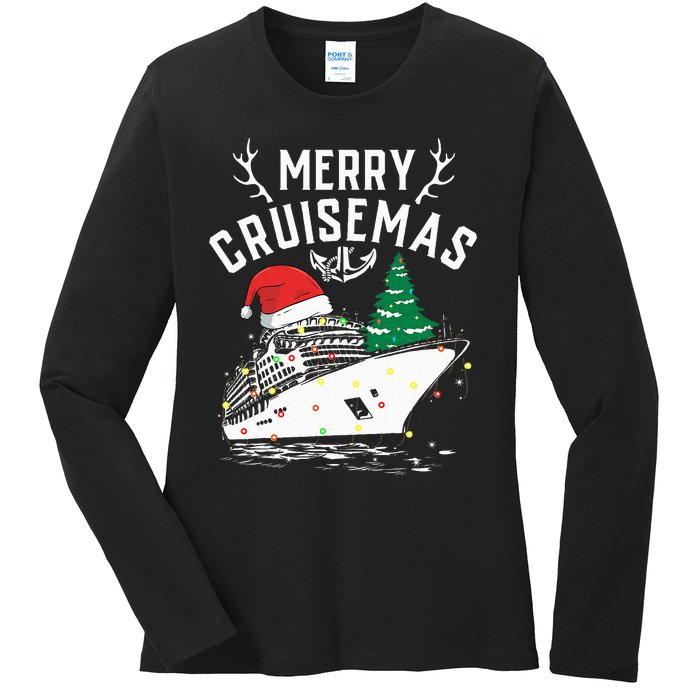 Merry Cruisemas Cruise Ship Family Christmas Funny Ladies Long Sleeve Shirt