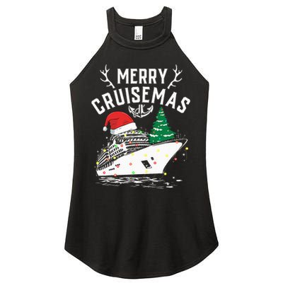 Merry Cruisemas Cruise Ship Family Christmas Funny Women's Perfect Tri Rocker Tank