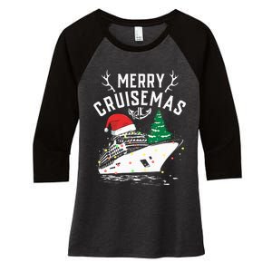 Merry Cruisemas Cruise Ship Family Christmas Funny Women's Tri-Blend 3/4-Sleeve Raglan Shirt