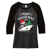 Merry Cruisemas Cruise Ship Family Christmas Funny Women's Tri-Blend 3/4-Sleeve Raglan Shirt