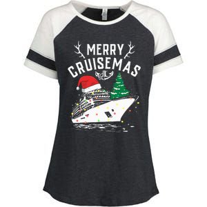 Merry Cruisemas Cruise Ship Family Christmas Funny Enza Ladies Jersey Colorblock Tee