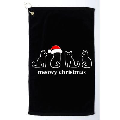 Meowy Catmas Cat Christmas Cute Kitten Cats Santa Hat Xmas Platinum Collection Golf Towel