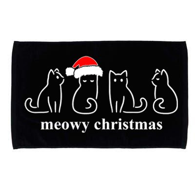 Meowy Catmas Cat Christmas Cute Kitten Cats Santa Hat Xmas Microfiber Hand Towel