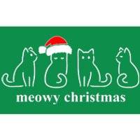 Meowy Catmas Cat Christmas Cute Kitten Cats Santa Hat Xmas Bumper Sticker