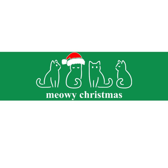 Meowy Catmas Cat Christmas Cute Kitten Cats Santa Hat Xmas Bumper Sticker