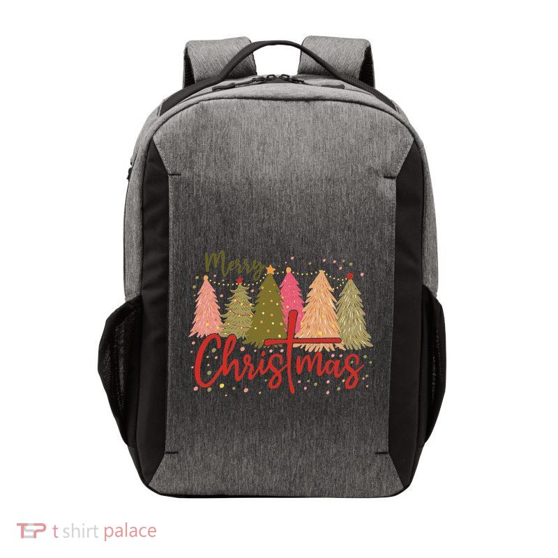 Merry Christmas Cross Retro Xmas Jesus Christian Vector Backpack