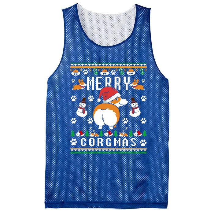 Merry Corgmas Christmas Corgi Dog Funny Ugly Christmas Gift Mesh Reversible Basketball Jersey Tank