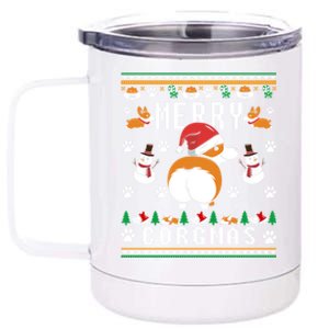 Merry Corgmas Christmas Corgi Dog Funny Ugly Christmas Gift 12 oz Stainless Steel Tumbler Cup