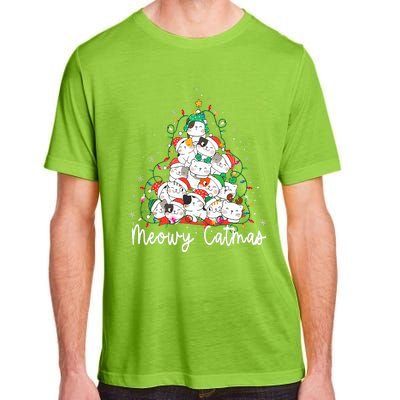 Meowy Catmas Cat Christmas Tree Xmas Funny Santa  Adult ChromaSoft Performance T-Shirt