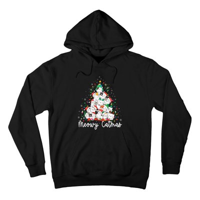 Meowy Catmas Cat Christmas Tree Xmas Funny Santa  Hoodie