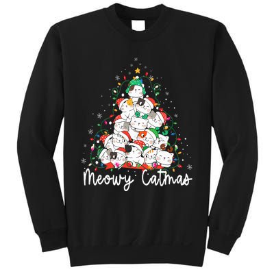 Meowy Catmas Cat Christmas Tree Xmas Funny Santa  Sweatshirt