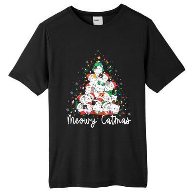 Meowy Catmas Cat Christmas Tree Xmas Funny Santa  Tall Fusion ChromaSoft Performance T-Shirt