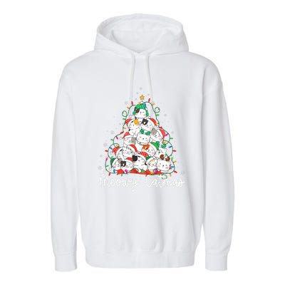 Meowy Catmas Cat Christmas Tree Xmas Funny Santa  Garment-Dyed Fleece Hoodie