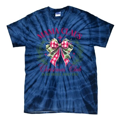 Mama Claus Christmas Club Coquette Bow Tie-Dye T-Shirt