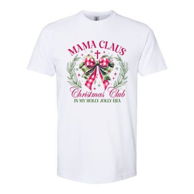 Mama Claus Christmas Club Coquette Bow Softstyle® CVC T-Shirt