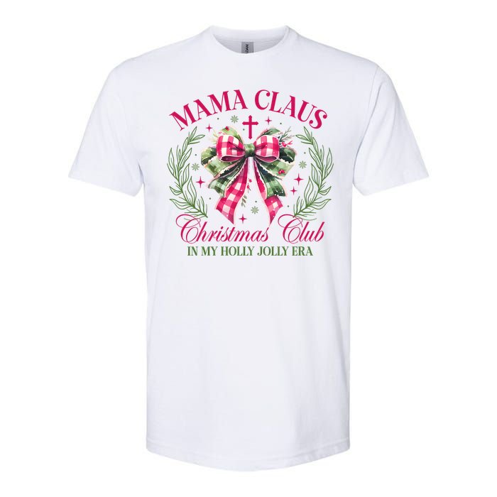 Mama Claus Christmas Club Coquette Bow Softstyle CVC T-Shirt