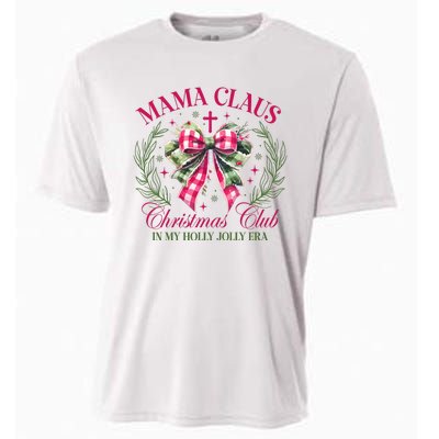 Mama Claus Christmas Club Coquette Bow Cooling Performance Crew T-Shirt