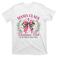 Mama Claus Christmas Club Coquette Bow T-Shirt