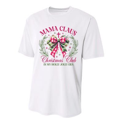 Mama Claus Christmas Club Coquette Bow Performance Sprint T-Shirt