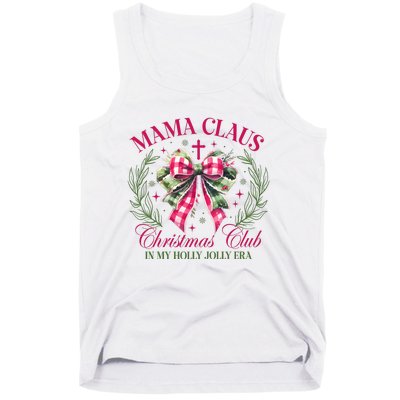 Mama Claus Christmas Club Coquette Bow Tank Top