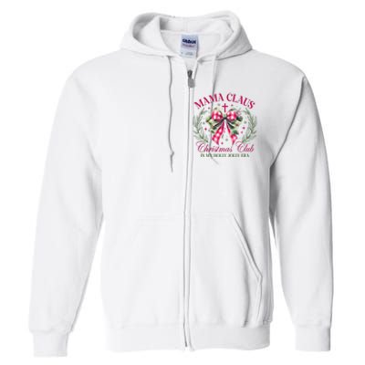 Mama Claus Christmas Club Coquette Bow Full Zip Hoodie