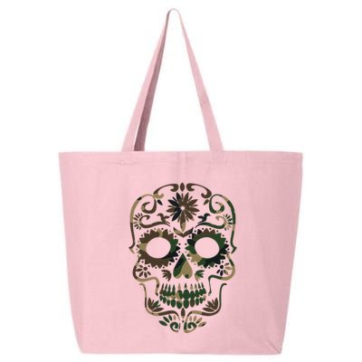 Military Camouflage Camo Dia De Los Muertos Sugar Skull 25L Jumbo Tote
