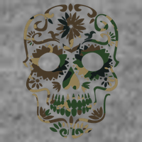 Military Camouflage Camo Dia De Los Muertos Sugar Skull 7-Panel Snapback Hat