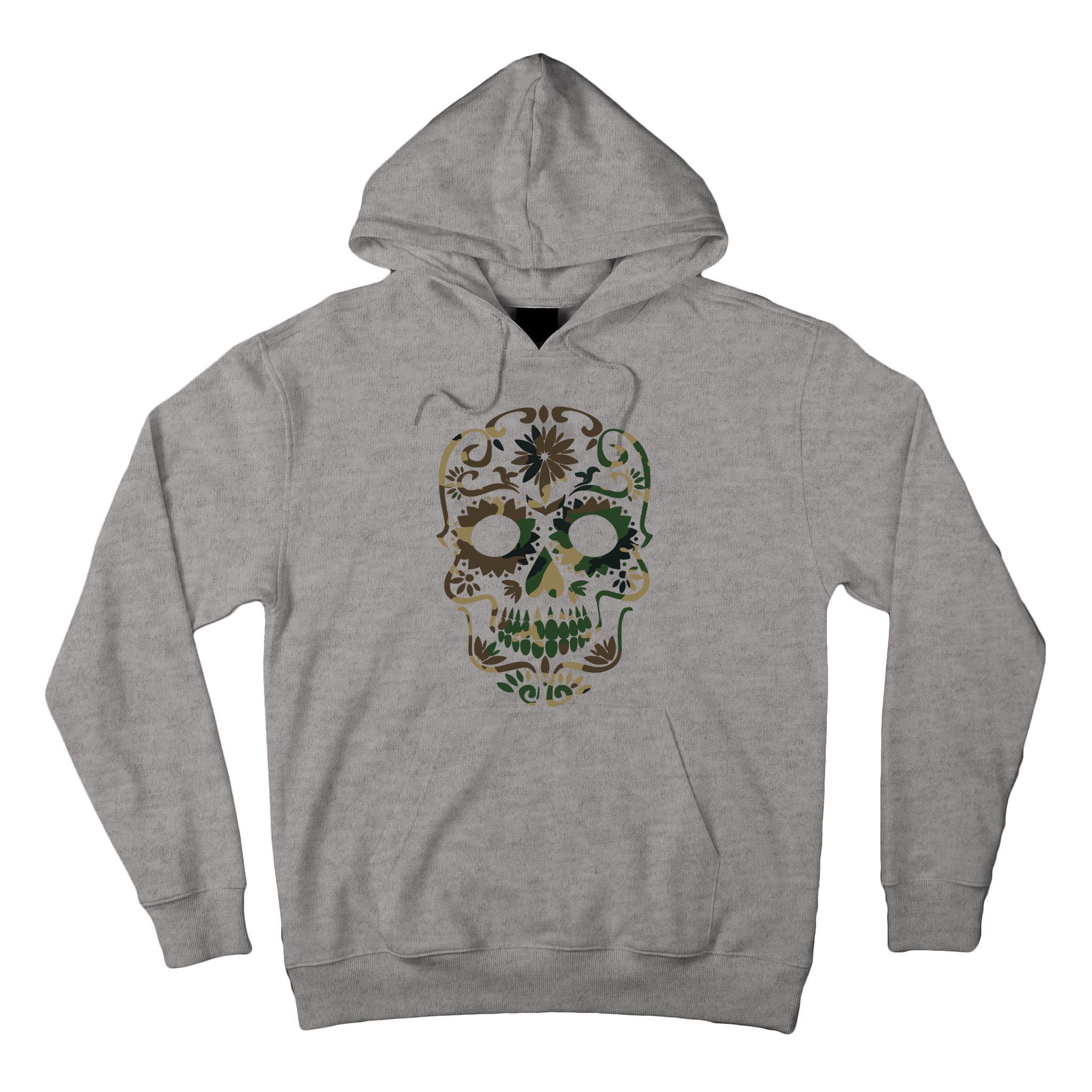 Military Camouflage Camo Dia De Los Muertos Sugar Skull Tall Hoodie