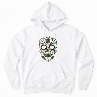 Military Camouflage Camo Dia De Los Muertos Sugar Skull Hoodie