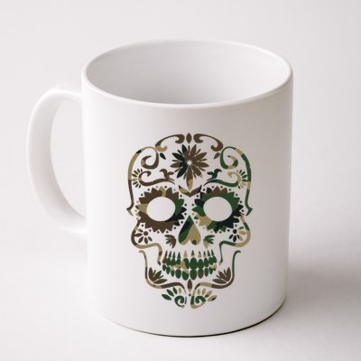 Military Camouflage Camo Dia De Los Muertos Sugar Skull Mug