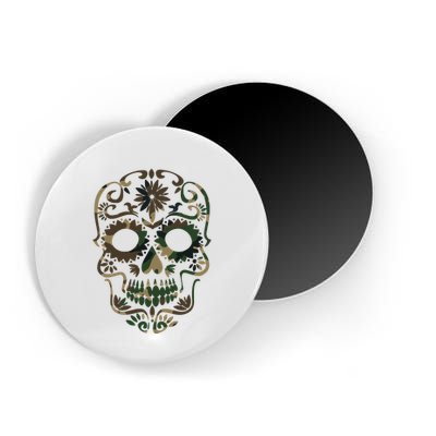 Military Camouflage Camo Dia De Los Muertos Sugar Skull Magnet