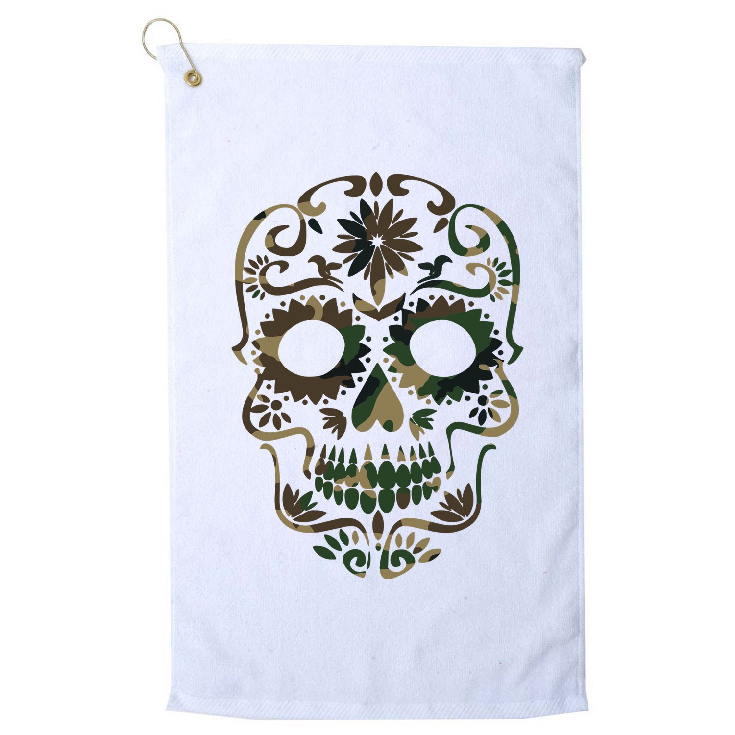 Military Camouflage Camo Dia De Los Muertos Sugar Skull Golf Towel