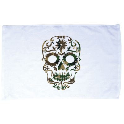 Military Camouflage Camo Dia De Los Muertos Sugar Skull Microfiber Hand Towel