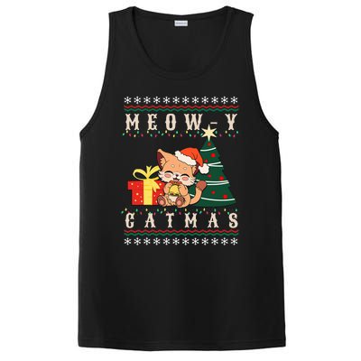 Meowy Catmas Cat Christmas Tree Xmas  Funny Santa  PosiCharge Competitor Tank