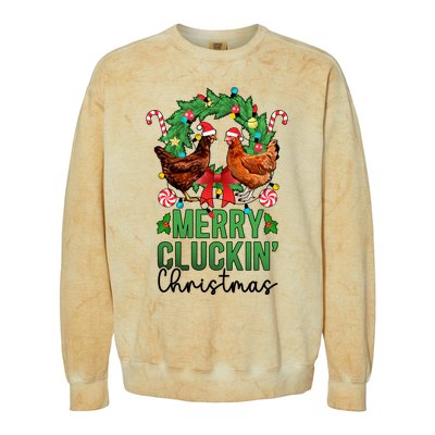 Merry Cluckin Christmas Chicken Owner Chicken Lover Xmas Gift Colorblast Crewneck Sweatshirt