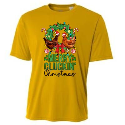 Merry Cluckin Christmas Chicken Owner Chicken Lover Xmas Gift Cooling Performance Crew T-Shirt