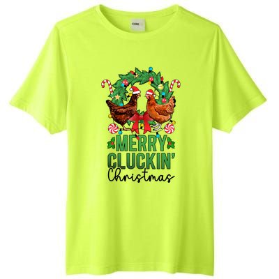 Merry Cluckin Christmas Chicken Owner Chicken Lover Xmas Gift Tall Fusion ChromaSoft Performance T-Shirt