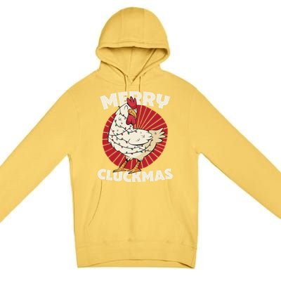 Merry Chickmas Cluckmas Funny Christmas Pajama Retro Outfit Great Gift Premium Pullover Hoodie