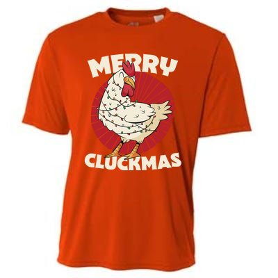 Merry Chickmas Cluckmas Funny Christmas Pajama Retro Outfit Great Gift Cooling Performance Crew T-Shirt