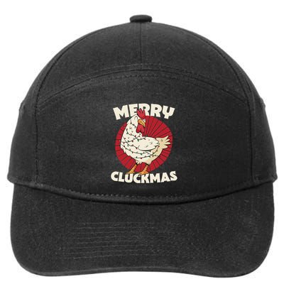 Merry Chickmas Cluckmas Funny Christmas Pajama Retro Outfit Great Gift 7-Panel Snapback Hat