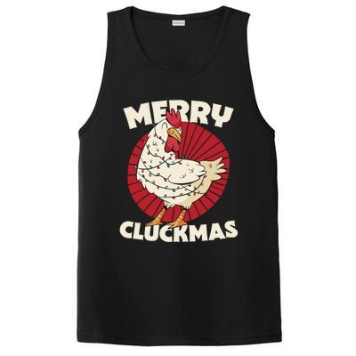 Merry Chickmas Cluckmas Funny Christmas Pajama Retro Outfit Great Gift PosiCharge Competitor Tank