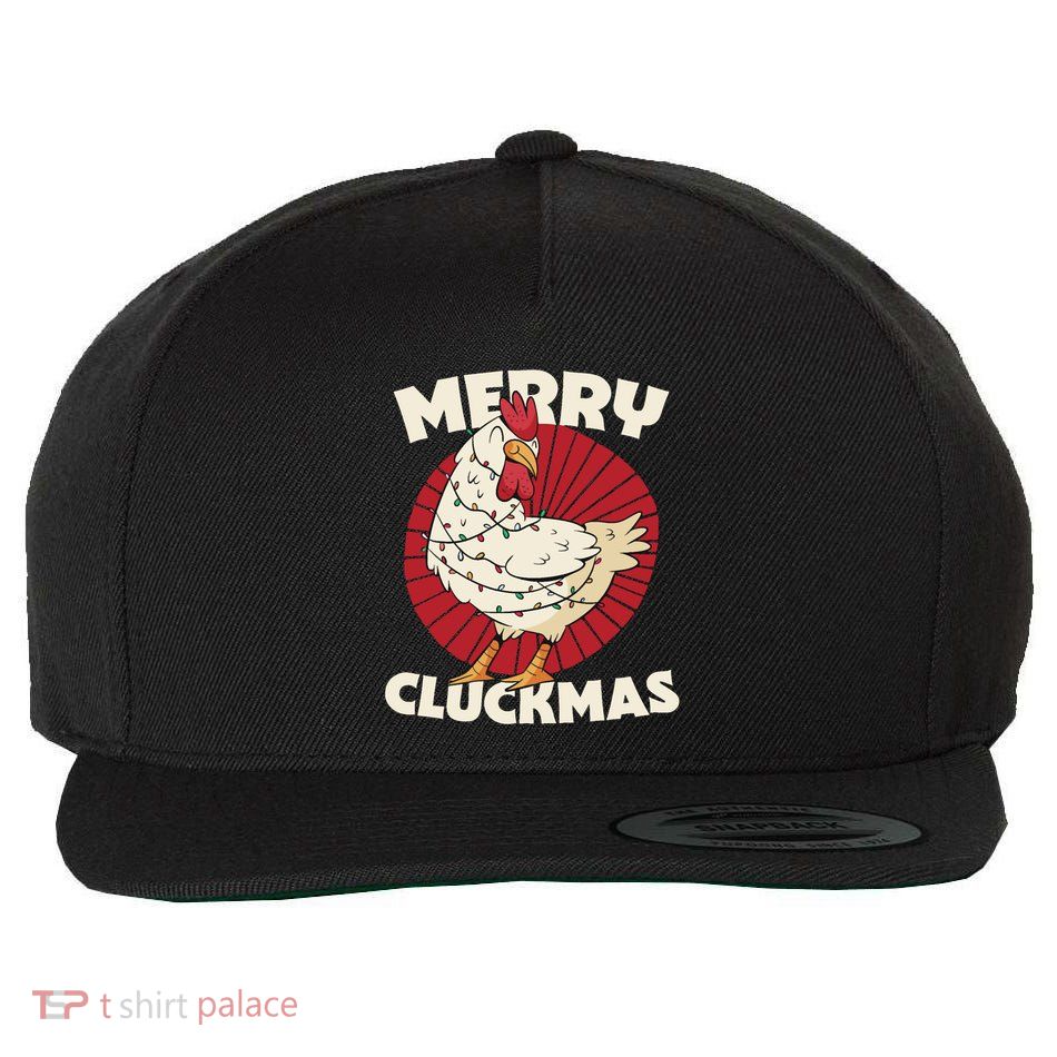 Merry Chickmas Cluckmas Funny Christmas Pajama Retro Outfit Great Gift Wool Snapback Cap