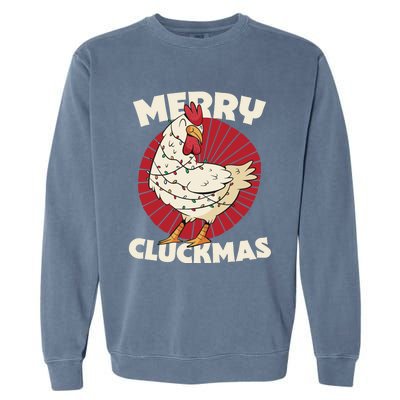 Merry Chickmas Cluckmas Funny Christmas Pajama Retro Outfit Great Gift Garment-Dyed Sweatshirt