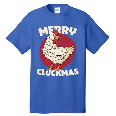 Merry Chickmas Cluckmas Funny Christmas Pajama Retro Outfit Great Gift Tall T-Shirt