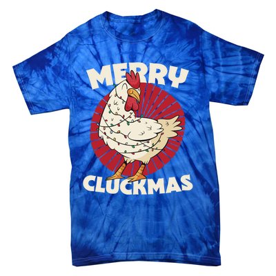 Merry Chickmas Cluckmas Funny Christmas Pajama Retro Outfit Great Gift Tie-Dye T-Shirt