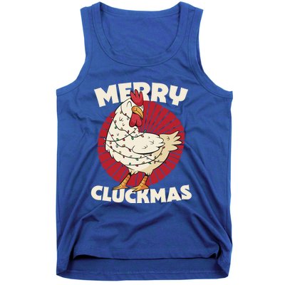 Merry Chickmas Cluckmas Funny Christmas Pajama Retro Outfit Great Gift Tank Top