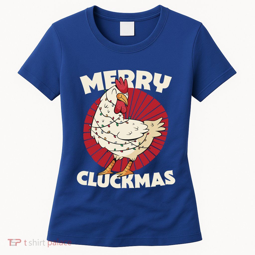 Merry Chickmas Cluckmas Funny Christmas Pajama Retro Outfit Great Gift Womens T-Shirt