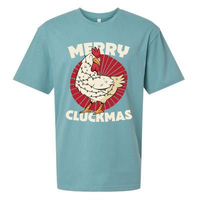 Merry Chickmas Cluckmas Funny Christmas Pajama Retro Outfit Great Gift Sueded Cloud Jersey T-Shirt